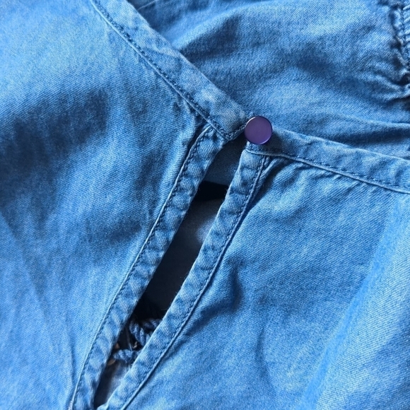 Justice Romper Girls Size 18 Chambray Blue ruffle - Picture 7 of 10